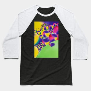 Colorful close up of oil drops in water Baseball T-Shirt